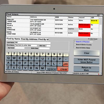 ES&S software with Microsoft tablet