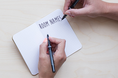 Writing in a notebook