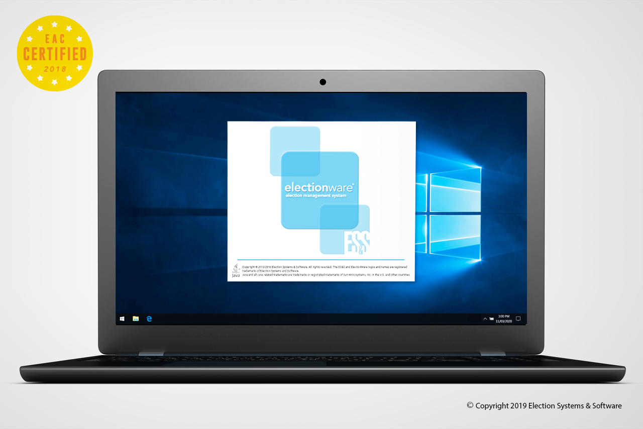 Electionware-Hero-2 Electionware election management software opening on Windows 10