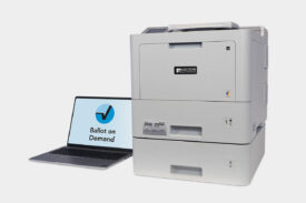 BODEX470 printer and laptop