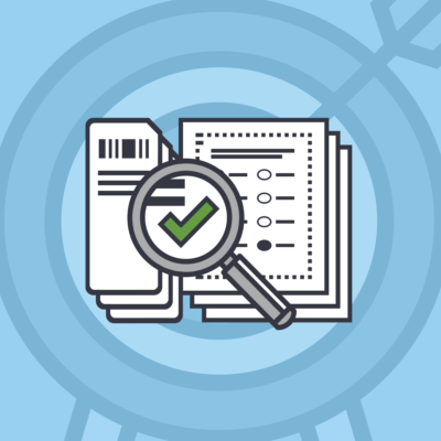 An icon showing a successful audit of voted ballots, one of multiple steps that election officials use to verify election accuracy.