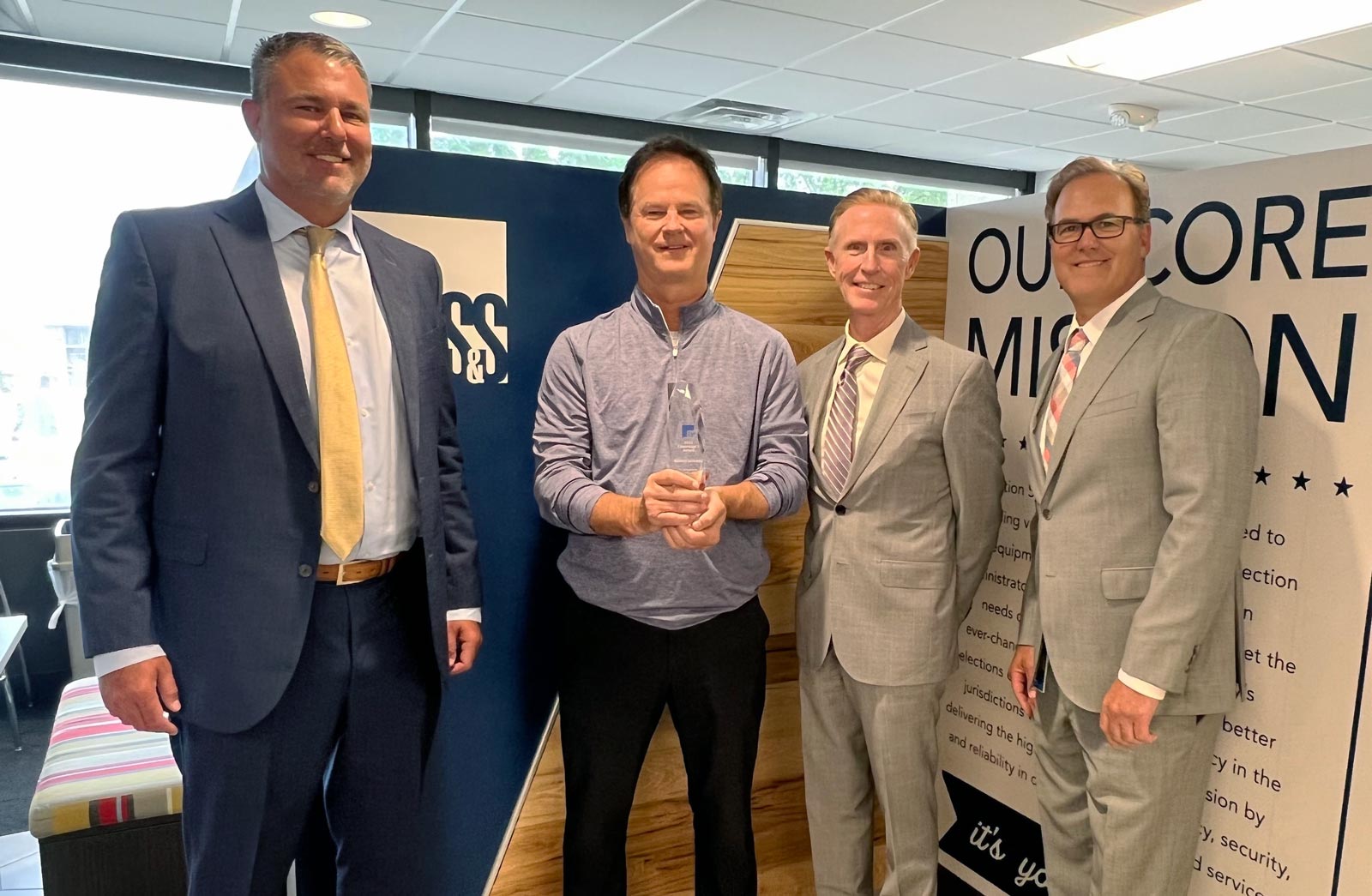 From left to right: Tom Burt, 2022 Chairman’s Award Winner Dick Jablonksi, Tom O’Brien and Jim Schmidt