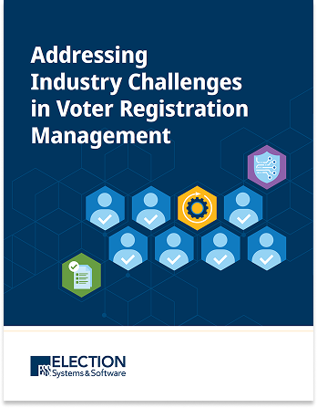 white_paper_VR_management_cover_1 Cover of white paper titled Addressing Industry Challenges in Voter Registration Management.