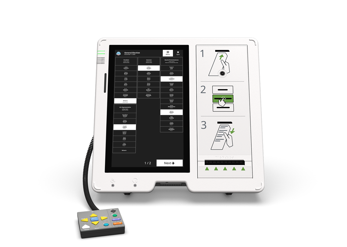 ExpressVote 3 High Contrast ExpressVote 3 set with high contrast text for improved readability